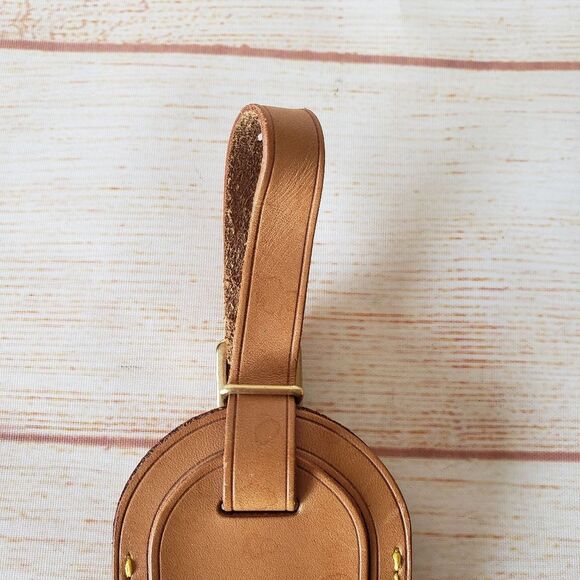 Authentic Louis Vuitton Leather Luggage Tag Holder Adjustable - Picture 4 of 10